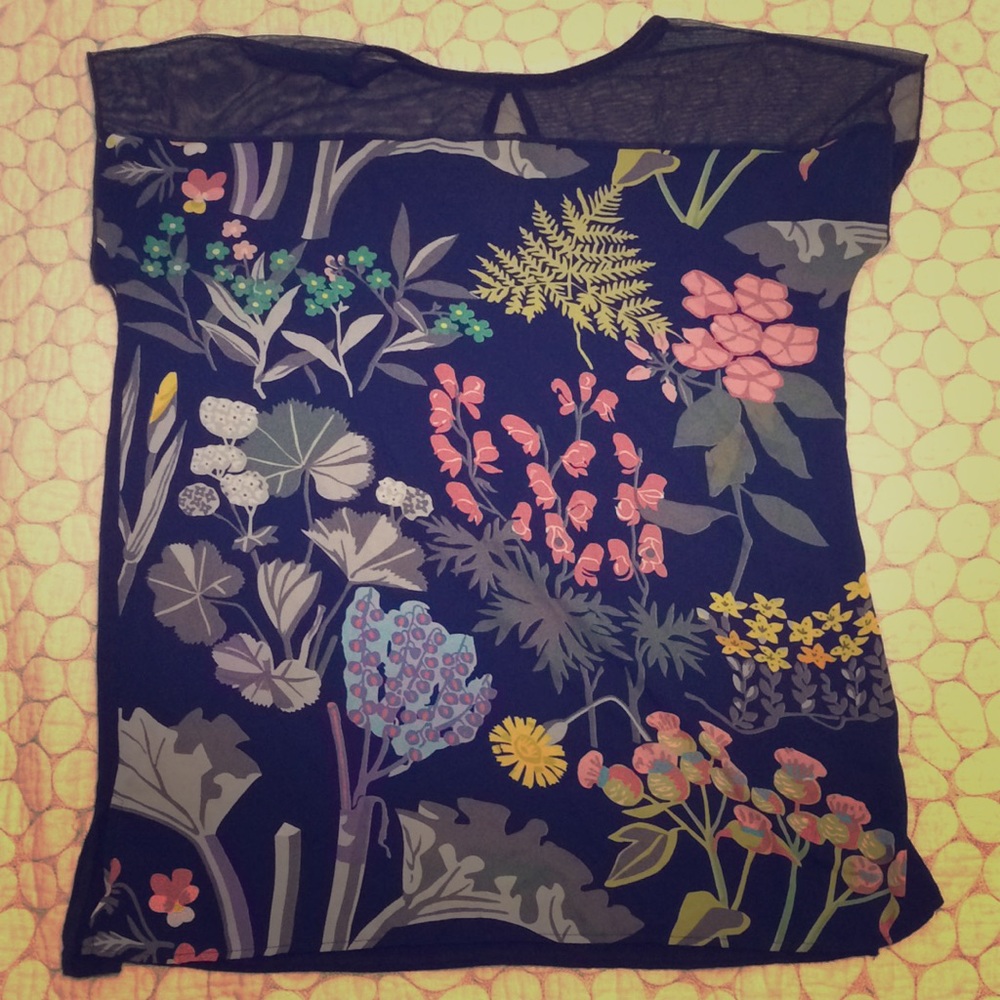 Large Hello Miz floral/ navy blue maternity blouse